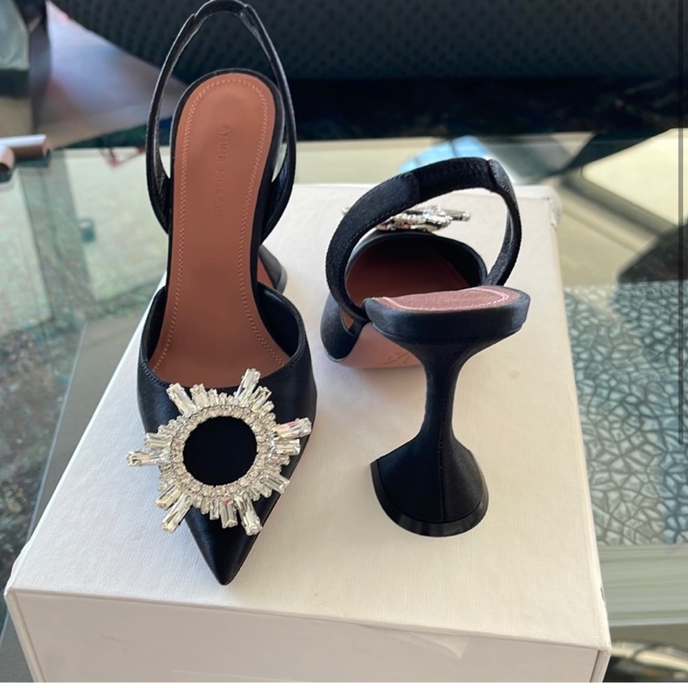 Amina Muaddi Begum Slingback Heel In Black - Picture 3 of 13